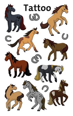 Matrica, tetoválás, 1 ív, 76x120 mm, AVERY ZWECKFORM, "Z-Design No.56769",  lovak